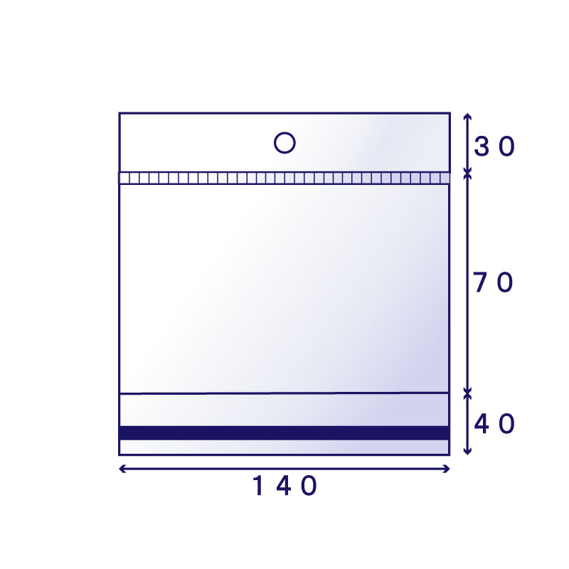 OPP #40 クリアヘッダー袋 CH-17G (140×70mm) 100枚入り