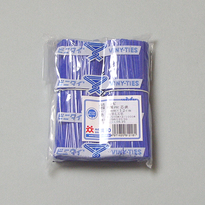 ビニタイ（ブルー） 1袋1000本入 4×120mm